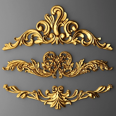 Elegant Carved Crown Molding 3D model image 1 