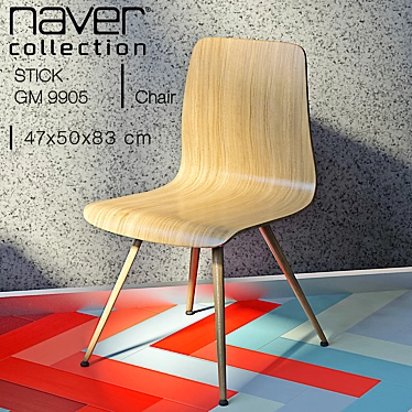Modern Stick Chair: Stylish, Sturdy 3D model image 1 