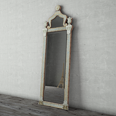 Baroque Ravenna Etched Mirror 3D model image 1 