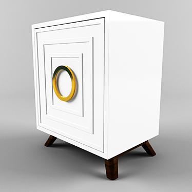 Cooper White Lacquer Mini Cabinet 3D model image 1 