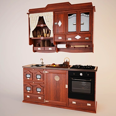 Tuscan-style Kitchen Set 3D model image 1 