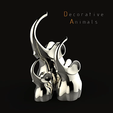 Abstract Minimalist Animal Statues 3D model image 1 