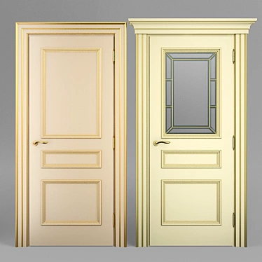 Elegant Massivstyle Interior Door 3D model image 1 