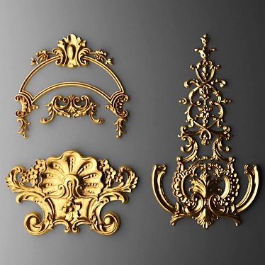 Elegant Stucco Cartouche 3D model image 1 