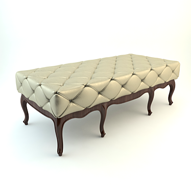 Quilted Classical Bench - Luxurious Seating 3D model image 1 