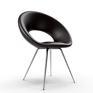 Sleek Leather Ring Chair 3D model image 1 