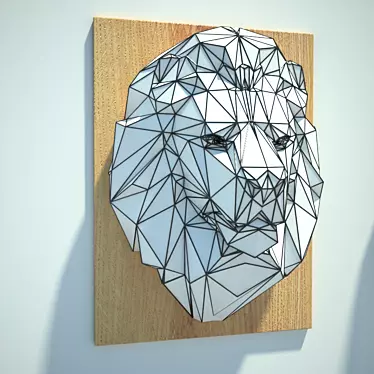 Glass Lion Wall Sculpture 3D model image 1 