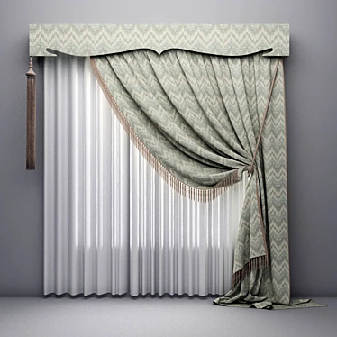 Elegant Drapery: Perfect Window Accent 3D model image 1 