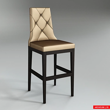 Art Nouveau Barstool - Elegant and Stylish 3D model image 1 