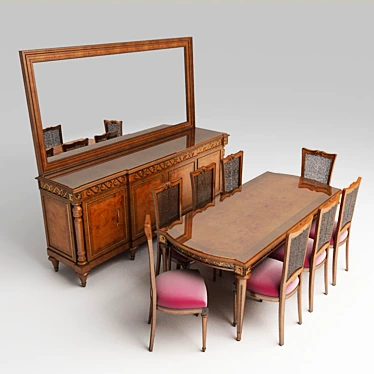 Vintage Tresure Dining Set 3D model image 1 