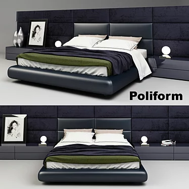 Luxury Dream Bed by Poliform 3D model image 1 