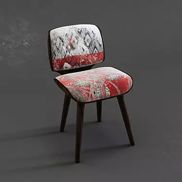 Elegant Nut Dining Chair 3D model image 1 