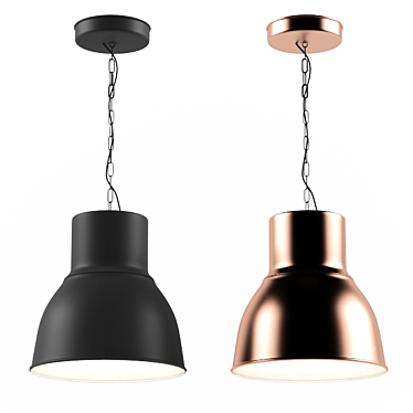 IKEA Hektar Pendant Lamp - Dark Gray & Bronze 3D model image 1 