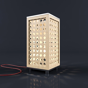 Elegant Metal and Wood Table Lamp 3D model image 1 
