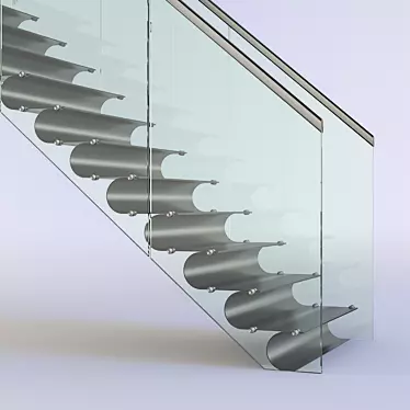 Modern Glass Staircase Design 3D model image 1 