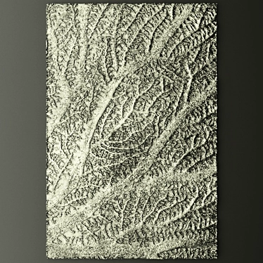 Custom Carved Wooden Wall Panel 3D model image 1 