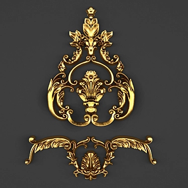 Cartouche Crown Stucco 3D model image 1 