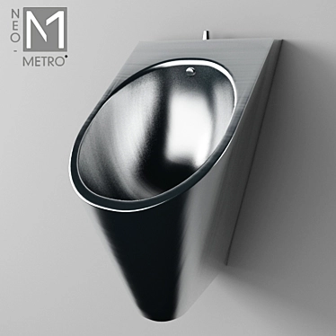 Sleek Chrome Urinal | Neo Metro 3D model image 1 