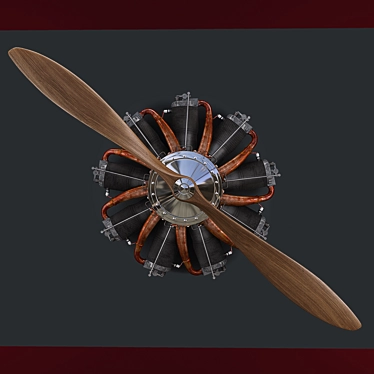 Vintage Aircraft Engine Wall Decor 3D model image 1 