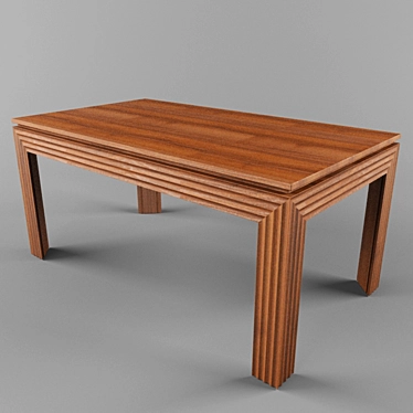 Elegant Century Cherry Dining Table 3D model image 1 