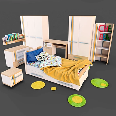 Titouan Children's Furniture Set 3D model image 1 