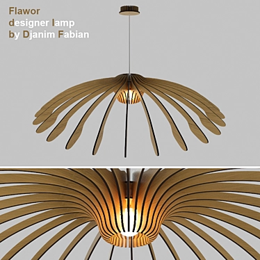 Bamboo Petal Chandelier: Flawor 3D model image 1 