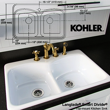 Kohler Antique Faucet & Langlade Sink 3D model image 1 