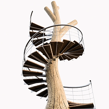 Woodland Spiral Staircase 3D model image 1 