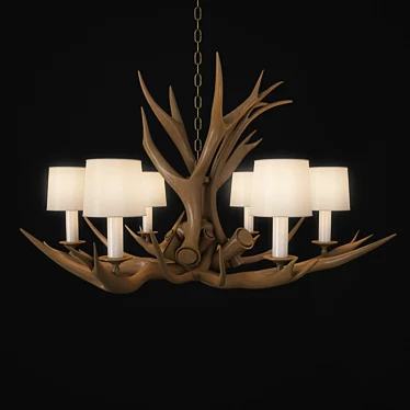 Highlands Chelsom Chandelier - Elegant 6-Light E14 Fixture 3D model image 1 