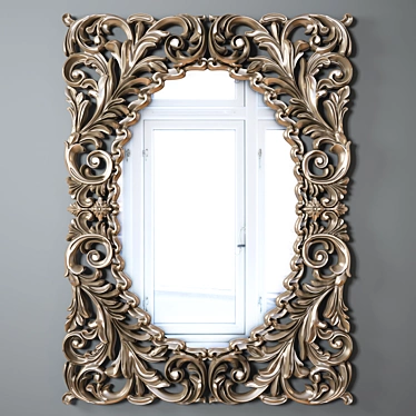 Elegant Carved Mirror by Schuller 3D model image 1 