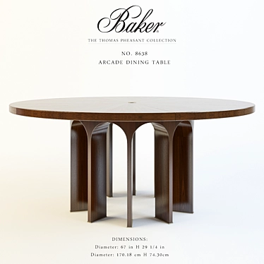 Elegant Arcade Dining Table 3D model image 1 