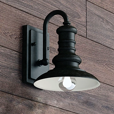 Rustic Industrial Outdoor Wall Sconce 3D model image 1 