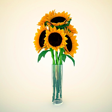 Radiant Sunflower Bouquet 3D model image 1 