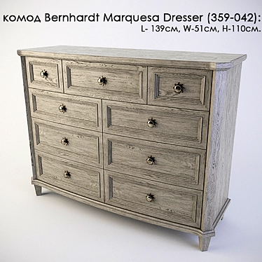 Elegant Bernhardt Marquesa Dresser 3D model image 1 