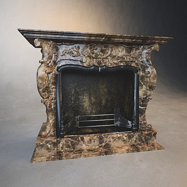 Elegant Marble Fireplace 3D model image 1 