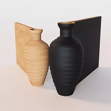 Elegant Wooden Vases: The Wish List 3D model image 1 