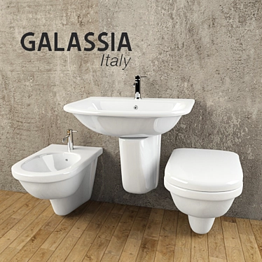 Galassia PIUMA: Compact Bathroom Set 3D model image 1 