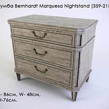 Stylish Bernhardt Marquesa Nightstand 3D model image 1 