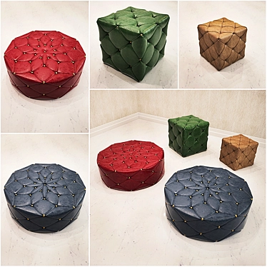 Cozy Comfort: Stylish Pouf Collection 3D model image 1 