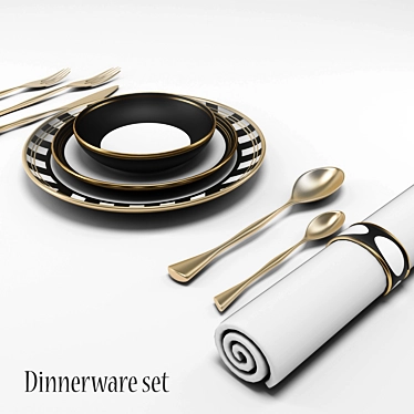 Exquisite Dining: Design Dinnerware Set 3D model image 1 