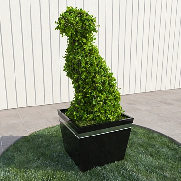 Sculpted Dog Topiary 3D model image 1 