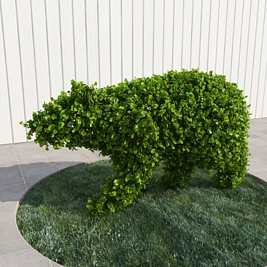 Bear Topiary: Polyhedral Garden Sculpture 3D model image 1 