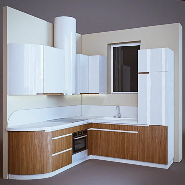 Sleek Kitchen Design 3D model image 1 