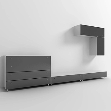 Modern TV Shelf 3D model image 1 