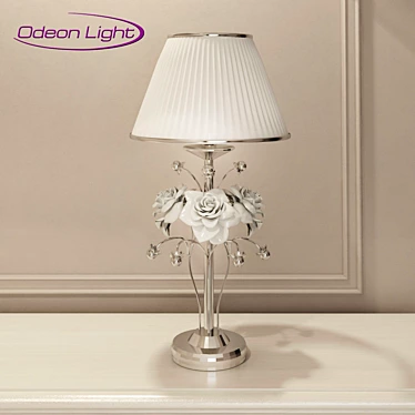 Elegant Marika Odeon Light: White Textile Shade 3D model image 1 