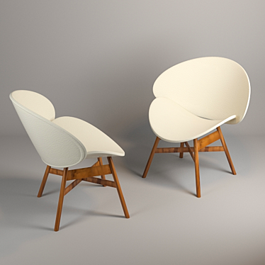Gloster Dansk: Teak and Leather Armchair 3D model image 1 