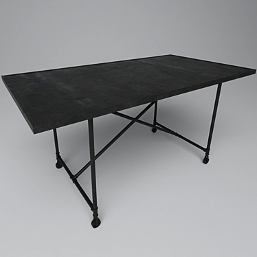 Industrial Dining Table: Edison 3D model image 1 