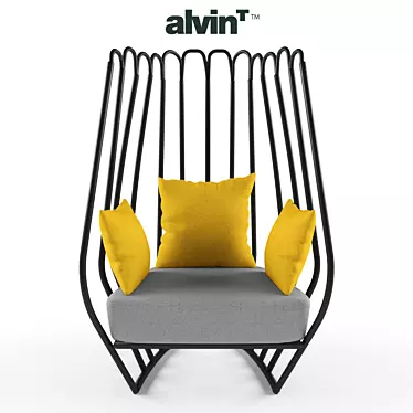 Modern Alumunium High Back Chair 3D model image 1 