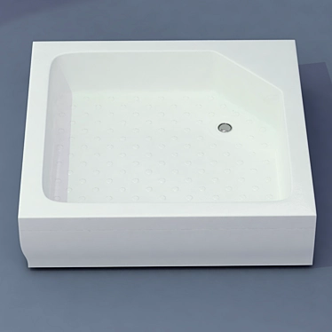 Sleek Shower Tray with Displacement Mapping 3D model image 1 