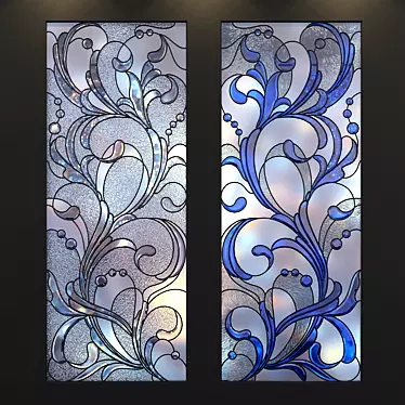 Elegant Stained Glass Window 3D model image 1 